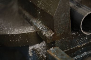 Alüminyum boru kesici kalıntısı. Yüksek kalite fotoğraf