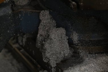 Alüminyum boru kesici kalıntısı. Yüksek kalite fotoğraf