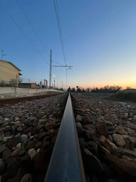 Железнодорожный Путь Вдоль Железной Дороги Высокое Качество Фото — стоковое фото