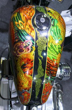 Verona, İtalya - 2018 0112: MBE Verona Bisiklet Fuarı Bisiklet Fuarı ve Özel Araba Fuarı - özel yapım tank safrası. Yüksek kalite fotoğraf