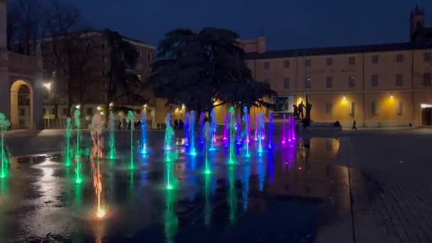 Reggio Emilia Talya 2022 Tiyatro Panoraması Valli Piazza Delle Vittoria — Stok video