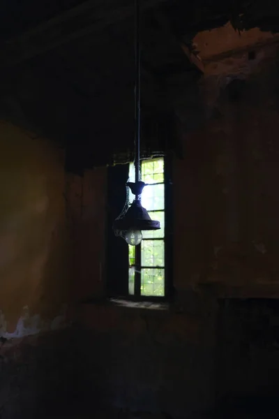 Окна Паутиной Большом Заброшенном Доме Высокое Качество Фото — стоковое фото