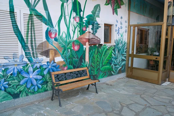 Painting Damanhur Vidracco Common House Piedmont Valchiusella High Quality Photo — Stock Photo, Image