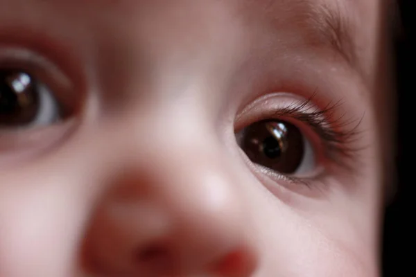 Belos Olhos Bebê Macro Close Foto Alta Qualidade — Fotografia de Stock