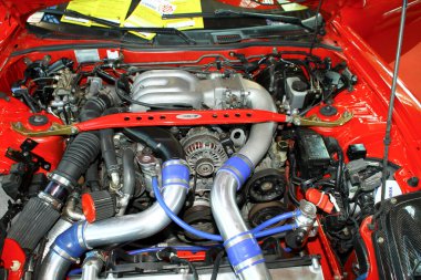 Rimini Italia 04 02 2011: Rimini Serbest Akort Otomobiller Turbo Motor İç İşleri. Yüksek kalite fotoğraf