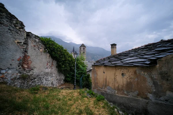 Panorama Miasta Susa Piemoncie Włoszech Deszczowe Dni Wysokiej Jakości Zdjęcie — Zdjęcie stockowe