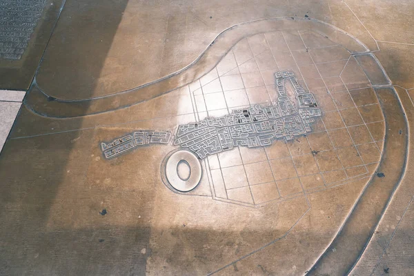 Карта Города Верона Бронзовой Пластине Высокое Качество Фото — стоковое фото