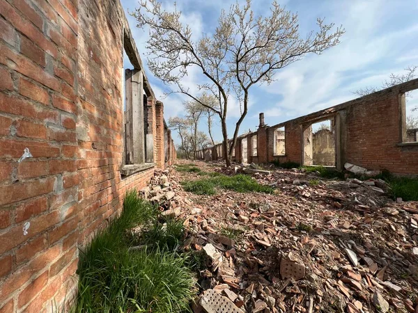 Interior Ruins Concentration Camp Fossoli Carpi Italy High Quality Photo — 스톡 사진