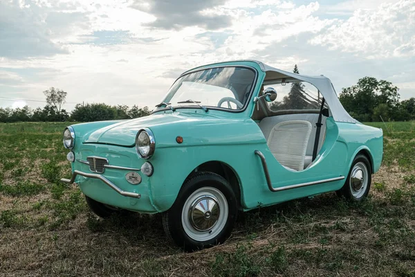 Reggio Emilia Italy 2021 Autobianchi Bianchina Spiaggina Beautiful Restored Turquoise — Stock Photo, Image