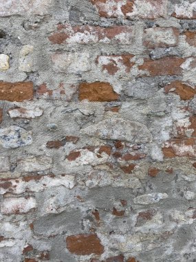 Eski harabe duvarlar ve kırmızı tuğlalar. Yüksek kalite fotoğraf