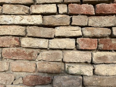 Eski harabe duvarlar kırmızı tuğlalar. Yüksek kalite fotoğraf