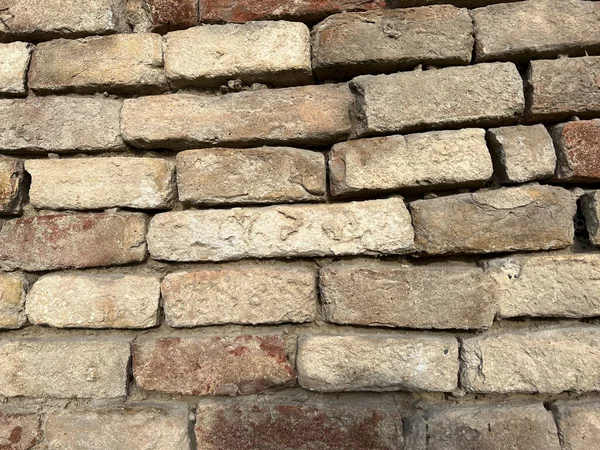 Eski harabe duvarlar kırmızı tuğlalar. Yüksek kalite fotoğraf