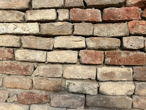 Eski harabe duvarlar kırmızı tuğlalar. Yüksek kalite fotoğraf