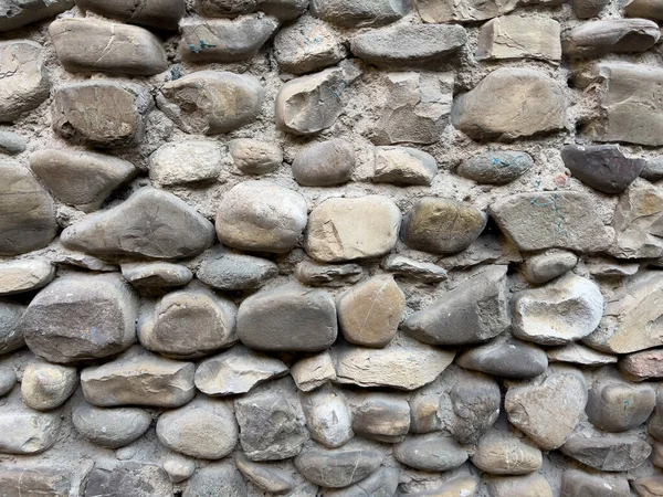 Alten Fluss Stein Romanische Mauer Und Ziegel Hochwertiges Foto — Stockfoto