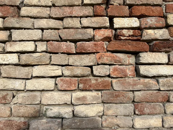 Eski harabe duvarlar kırmızı tuğlalar. Yüksek kalite fotoğraf