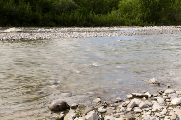 Enza torrent in the province of Reggio Emilia Italy in sunny day. High quality photo