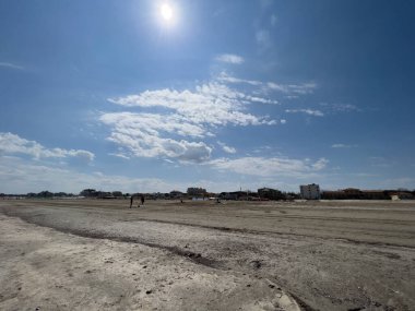 the sea in winter Rimini without people and without umbrellas. High quality photo
