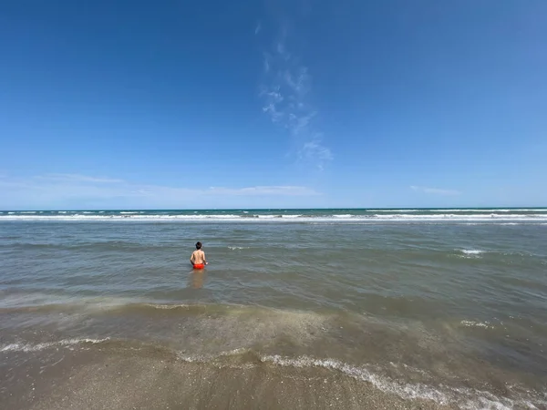 Mar Invierno Rimini Sin Gente Sin Sombrillas Foto Alta Calidad — Foto de Stock