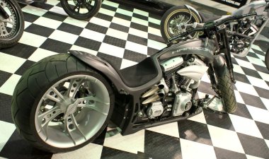 Verona, Italy - 2018 01 12 : MBE Verona Bike Expo Bike and Custom car exibituon - custom painted bike. High quality photo