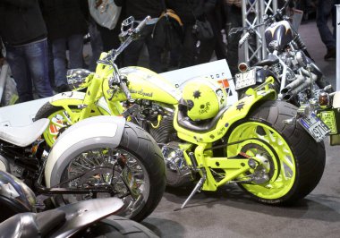 Verona, İtalya - 2018 MBE Verona Bisiklet Fuarı Bisiklet Fuarı ve Özel Araba Fuarı - özel boyalı bisiklet. Yüksek kalite fotoğraf