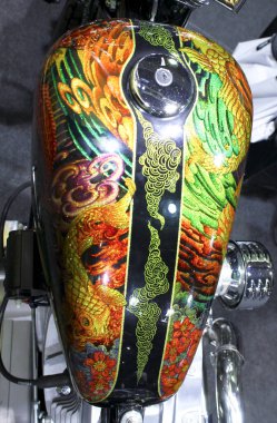 Verona, İtalya - 2018 MBE Verona Bisiklet Fuarı Bisiklet Fuarı ve Özel Araba Fuarı - özel boyalı bisiklet. Yüksek kalite fotoğraf