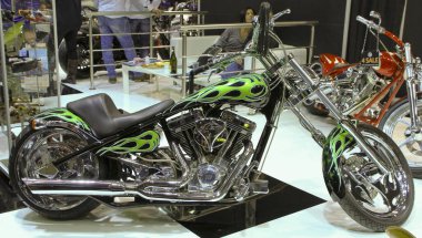 Verona, İtalya - 2018 MBE Verona Bisiklet Fuarı Bisiklet Fuarı ve Özel Araba Fuarı - özel boyalı bisiklet. Yüksek kalite fotoğraf