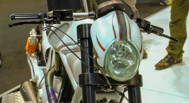 Verona, Italy - 2018 01 12 : MBE Verona Bike Expo Bike and Custom car exibituon - custom painted bike. High quality photo