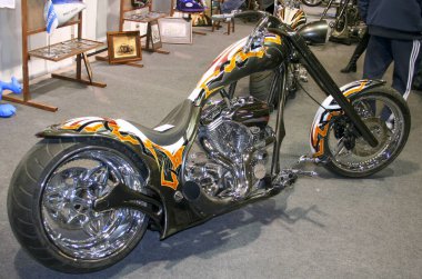 Verona, İtalya - 2018 MBE Verona Bisiklet Fuarı Bisiklet Fuarı ve Özel Araba Fuarı - özel boyalı bisiklet. Yüksek kalite fotoğraf