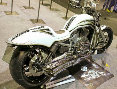 Verona, Italy - 2018 01 12 : MBE Verona Bike Expo Bike and Custom car exibituon - custom painted bike. High quality photo
