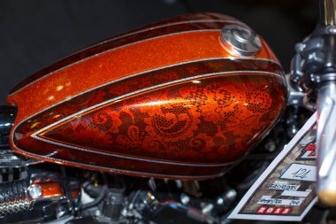 Verona, İtalya - 2018 MBE Verona Bisiklet Fuarı Bisiklet Fuarı ve Özel Araba Fuarı - özel boyalı bisiklet. Yüksek kalite fotoğraf