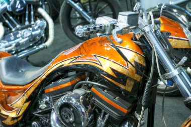 Verona, Italy - 2018 01 12 : MBE Verona Bike Expo Bike and Custom car exibituon - custom painted bike. High quality photo