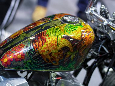 Verona, İtalya - 2018 MBE Verona Bisiklet Fuarı Bisiklet Fuarı ve Özel Araba Fuarı - özel boyalı bisiklet. Yüksek kalite fotoğraf