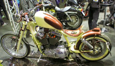 Verona, İtalya - 2018 MBE Verona Bisiklet Fuarı Bisiklet Fuarı ve Özel Araba Fuarı - özel boyalı bisiklet. Yüksek kalite fotoğraf