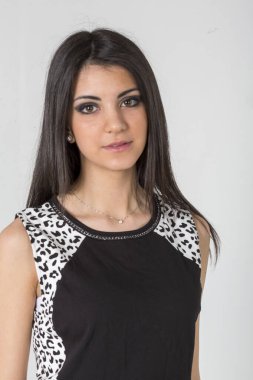 beautiful brunette italian girl portrait eyes. High quality photo