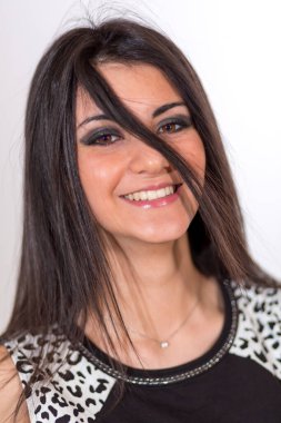 beautiful brunette italian girl portrait eyes. High quality photo