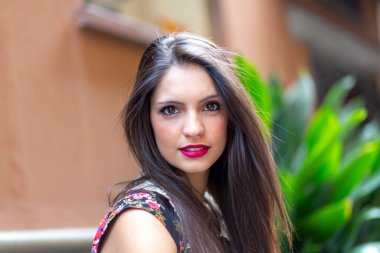 beautiful brunette italian girl portrait eyes. High quality photo