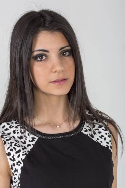 beautiful brunette italian girl portrait eyes. High quality photo