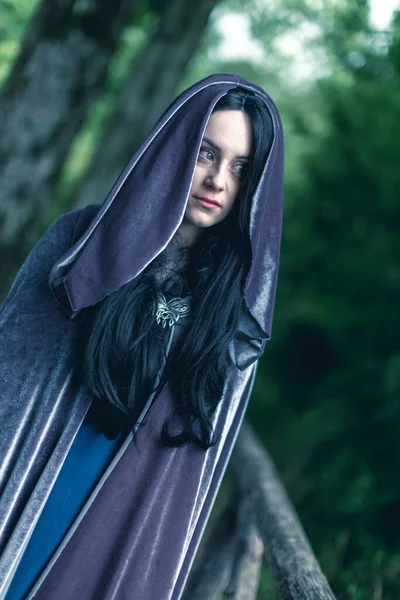 Beautiful Blue Eyed Italian Girl Plays Arwen Cosplay Lord Rings — Stockfoto