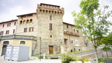 Marsciano Perugia belediyesinin ortaçağ tarihi merkezi. Yüksek kalite fotoğraf