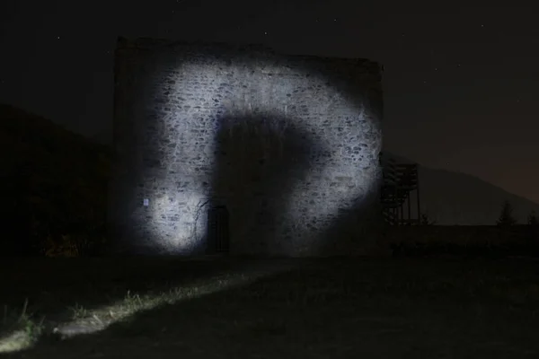 Светлые Надписи Старинном Средневековом Замке Буква Высокое Качество Фото — стоковое фото