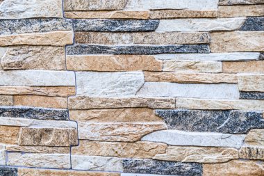 Renkli, taştan bir duvar. Yüksek kalite fotoğraf