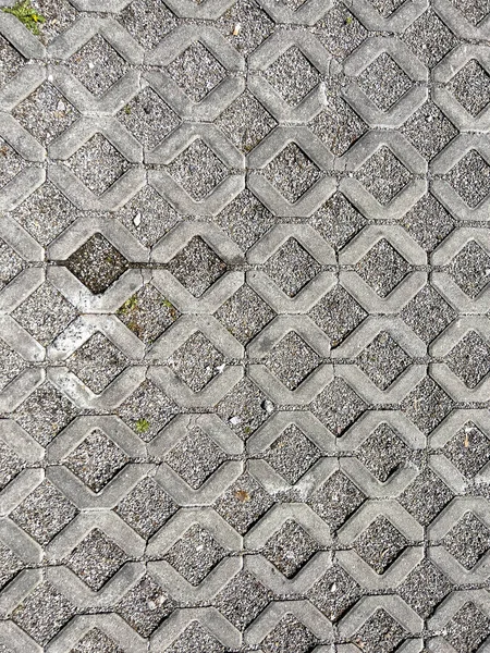 Diamantförmiger Ineinander Greifender Boden Selbstverriegelnd Mit Kies Hochwertiges Foto — Stockfoto