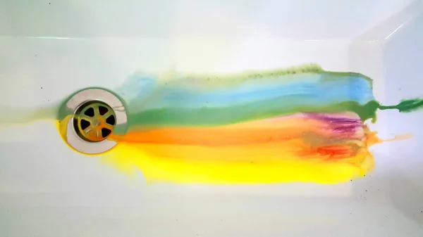 Lose Farben Abfluss Das Untere Waschbecken Hochwertiges Foto — Stockfoto