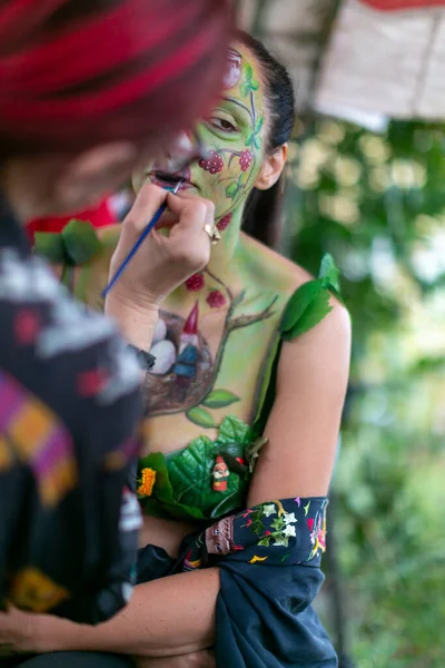 Montefiorino Modena Italy 2015 Queen Day Public Event Face Painting — Stock Photo, Image