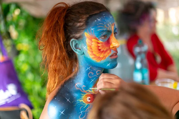 Montefiorino Modena Italy 2015 Queen Day Public Event Face Painting — Stock Photo, Image
