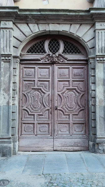Μεγάλη Παλιά Πόρτα Καλάμια Και Παλιό Ξύλο Υψηλής Ποιότητας Φωτογραφία — Φωτογραφία Αρχείου