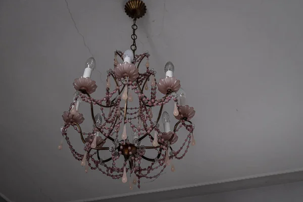 Decorated Chandelier Old Abandoned House High Quality Photo — Stock Photo, Image