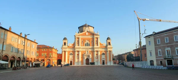 Carpi Modena Catedral Iglesia Católica Atardecer Foto Alta Calidad — Foto de Stock