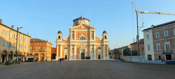 Carpi Modena Catedral Iglesia Católica Atardecer Foto Alta Calidad — Foto de Stock