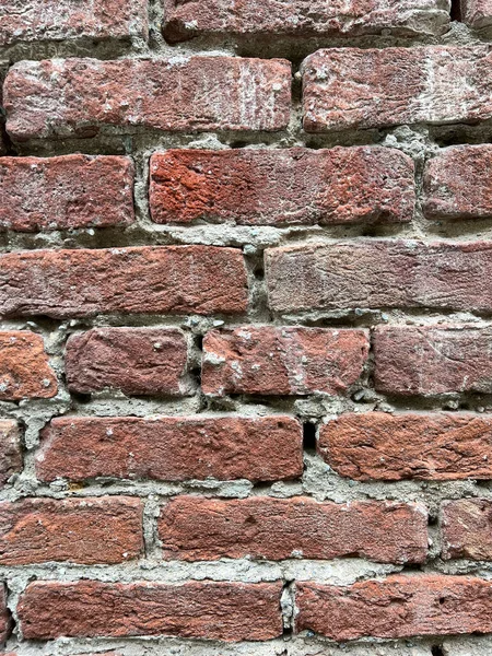 Old Brick Wall Red Baked Clay High Quality Photo — ストック写真